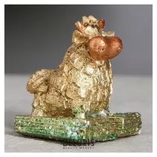 Статуэтка "Минибычок на баксах", золотистый, 4 см