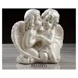 Статуэтка "Пара ангелов" перламутровый, 27см