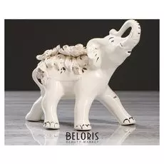 Статуэтка "Слон", белая лепка