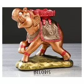 Статуэтка "Слон с седлом №2" цветная бронза, 26 см