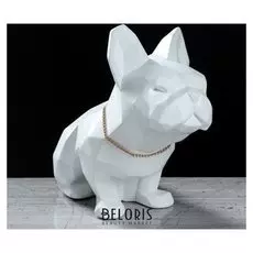 Статуэтка "Собака оригами" белая, 23 см