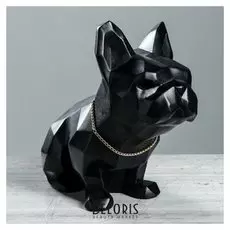 Статуэтка "Собака оригами" чёрная, 24 см