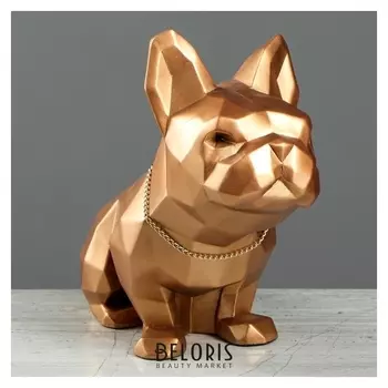 Статуэтка "Собака оригами", медный цвет, 24,5 см