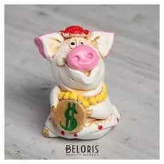 Статуэтка "Свинка с монеткой", 6 см