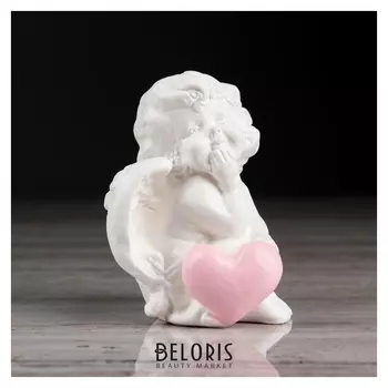 Статуэтка "Валентинка 2" с розовым декором, 8 см