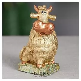 Статуэтка "Валютный бык", золотистый, 9 см