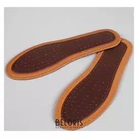 Стельки для обуви, ароматизированные, дышащие, окантовка, прошитые, 38 р-р, пара, цвет коричневый