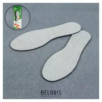 Стельки для обуви детские, антибактериальные, дышащие, универсальные, 19-35 р-р, пара, цвет белый