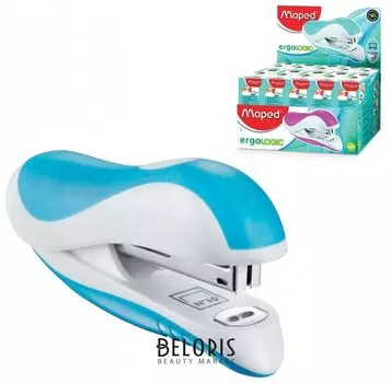 Степлер №10 "Ergologic", до 15 листов, с контейнером для скоб и антистеплером