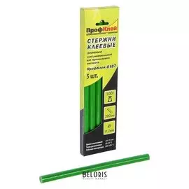 Стержни клеевые "Профклей" 8187, универсальные, зеленые, 11х200 мм, 5 шт.