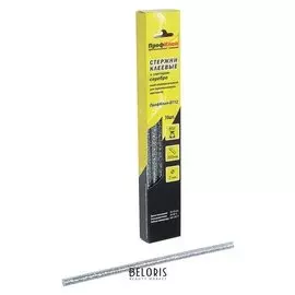 Стержни клеевые "Профклей" 8712, универсальные, серебряные с глиттером, 7х200 мм, 10 шт.