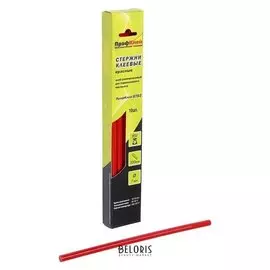 Стержни клеевые "Профклей" 8782, универсальные, красные, 7х200 мм, 10 шт.