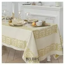 Столовый набор "Этель" (Скатерть 150х200 см, салфетки 45х45 см - 6 шт.) цвет золотой, хл. с вмго