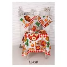 Столовый набор рогожка Domovita пряничный домик скатерть 110х150, 4 салф 30х30 см, хл., 170 442983