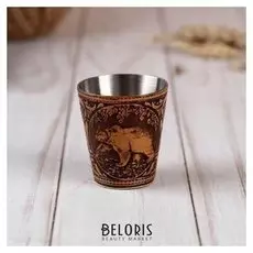 Стопка «Медведь» 30мл, береста