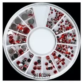 Стразы для декора, 1,5/2/2,5/3/4/5 мм, цвет красный