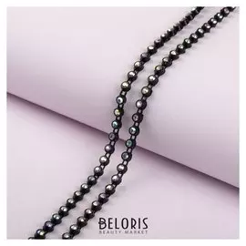 Стразы на нитях, 4 мм, 9 ± 1 м, цвет чёрная голография