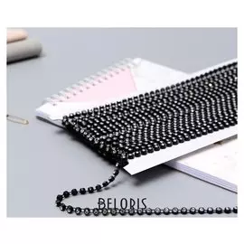 Стразы на нитях, 4 мм, 9 ± 1 м, цвет чёрный