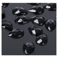 Стразы плоские капля, 7*10 мм, (Набор 20шт), цвет черный