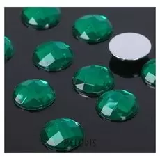 Стразы плоские круг, 14 мм, (Набор 10шт), цвет изумрудный