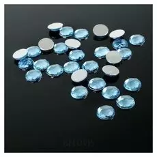 Стразы плоские круг, 8 мм, (Набор 30шт), цвет голубой