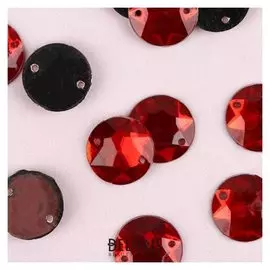 Стразы пришивные «Круг», D = 14 мм, 20 шт, цвет красный