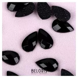 Стразы термоклеевые «Капля», 6 × 10 мм, 50 шт, цвет чёрный