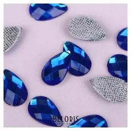 Стразы термоклеевые «Капля», 8 × 13 мм, 50 шт, цвет синий