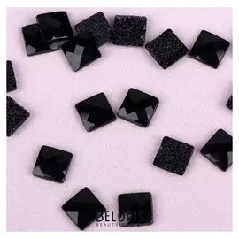 Стразы термоклеевые «Квадрат», 6 × 6 мм, 100 шт, цвет чёрный
