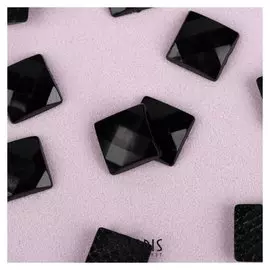 Стразы термоклеевые «Квадрат», 8 × 8 мм, 50 шт, цвет чёрный