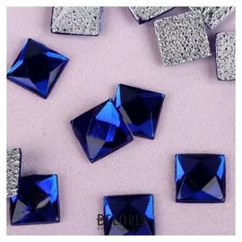 Стразы термоклеевые «Квадрат», 8 × 8 мм, 50 шт, цвет синий