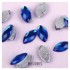 Стразы термоклеевые «Лепесток», 5 × 10 мм, 100 шт, цвет синий