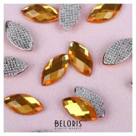 Стразы термоклеевые «Лепесток», 5 × 10 мм, 100 шт, цвет жёлтый