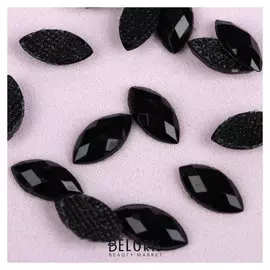 Стразы термоклеевые «Лепесток», 5 × 10 мм, 100 шт, цвет чёрный