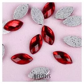 Стразы термоклеевые «Лепесток», 5 × 10 мм, 100 шт, цвет красный