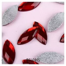 Стразы термоклеевые «Лепесток», 9 × 20 мм, 20 шт, цвет красный