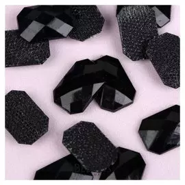Стразы термоклеевые «Прямоугольник», 10 × 14 мм, 20 шт, цвет чёрный