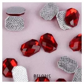 Стразы термоклеевые «Прямоугольник», 6 × 8 мм, 50 шт, цвет красный