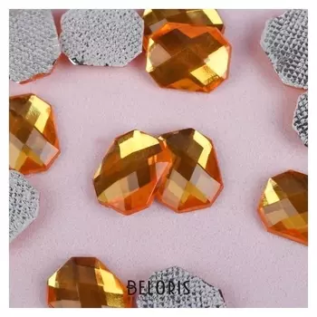 Стразы термоклеевые «Прямоугольник», 8 × 10 мм, 50 шт, цвет жёлтый