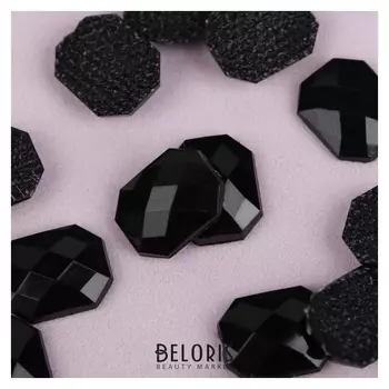 Стразы термоклеевые «Прямоугольник», 8 × 10 мм, 50 шт, цвет чёрный