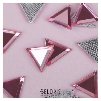 Стразы термоклеевые «Треугольник», 10 × 10 мм, 50 шт, цвет розовый