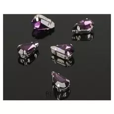 Стразы в цапах (Набор 5 шт), 6*10мм, цвет фиолетовый в серебре