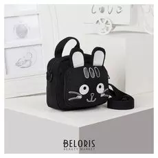 Сумка детская, отдел на молнии, наружный карман, длинный ремень, цвет чёрный