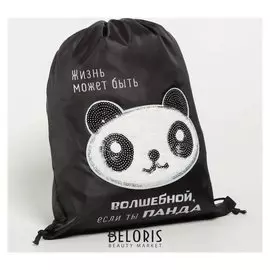 Сумка для обуви с пайетками "Панда" 38*28*0,5см