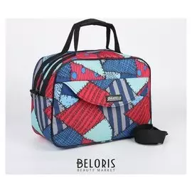 Сумка дорожная, отдел на молнии, наружный карман, длинный ремень, цвет разноцветный