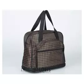 Сумка дорожная, отдел на молнии, с увеличением, наружный карман, цвет коричневый