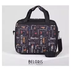 Сумка дорожная, ручная кладь, отдел на молнии, наружный карман, длинный ремень, цвет чёрный