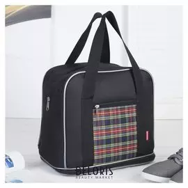 Сумка хозяйственная, отдел на молнии, с увеличением, наружный карман, цвет чёрный