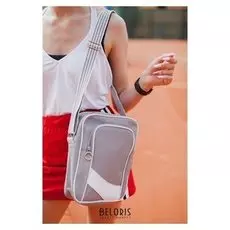 Сумка молодёжная, отдел на молнии, 2 наружных кармана, регулируемый ремень, цвет серый