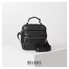 Сумка муж 018, 23*8*26, отд на молнии, 3 н/кармана, длин ремень, черный